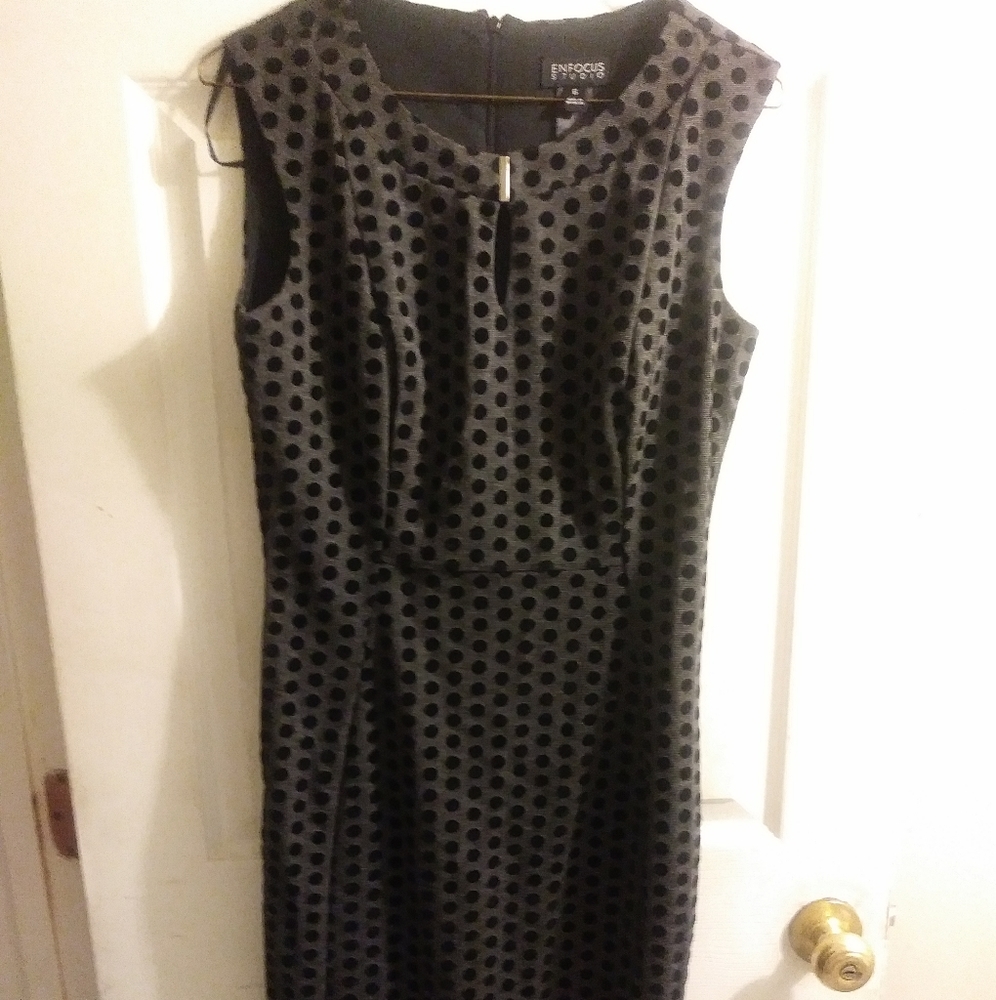 Black & Gray polka dot dress